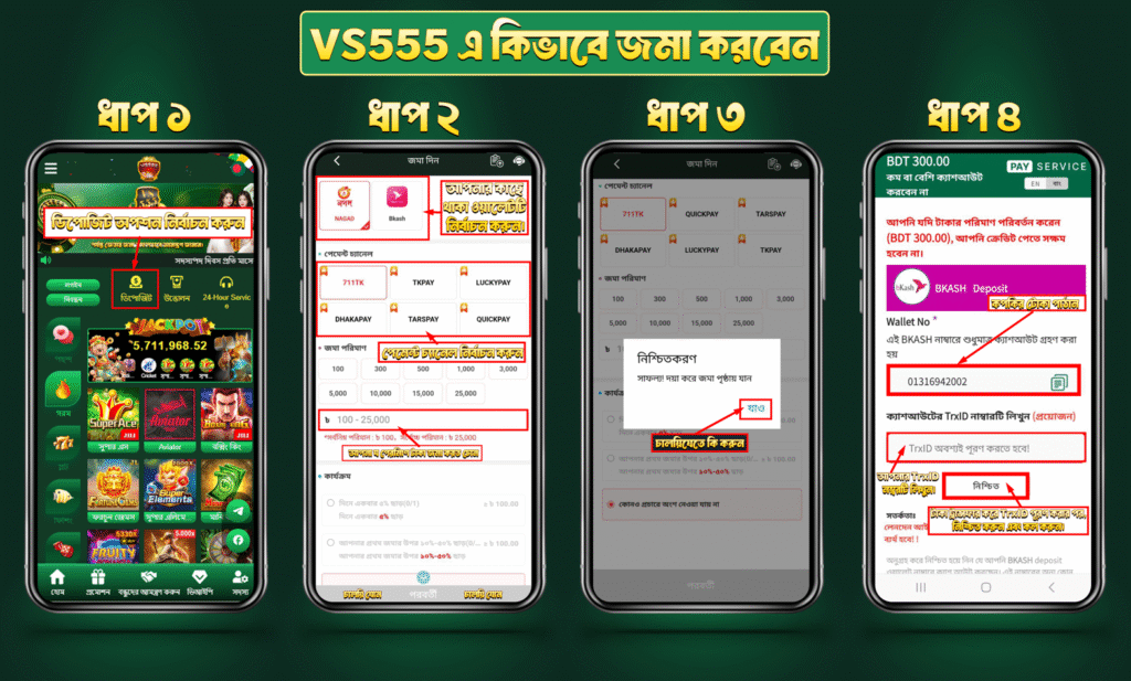 VS555 Deposit Method